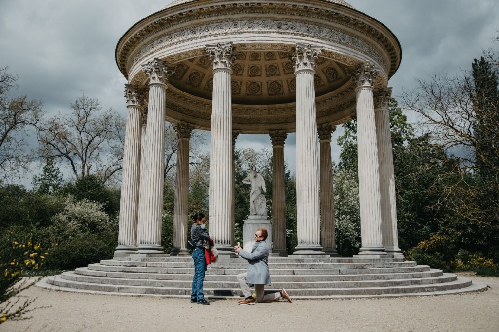 Amanda and Glendon at the Temple of Love in Versailles